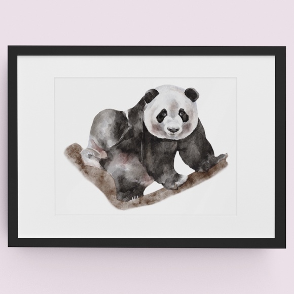 Watercolor Panda Portrait Wall Art Print Poster Unframed - Picture 3 of 16